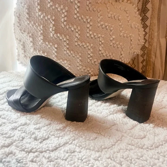 Steve Madden Black Block Heel Mules 9 - Picture 2 of 3
